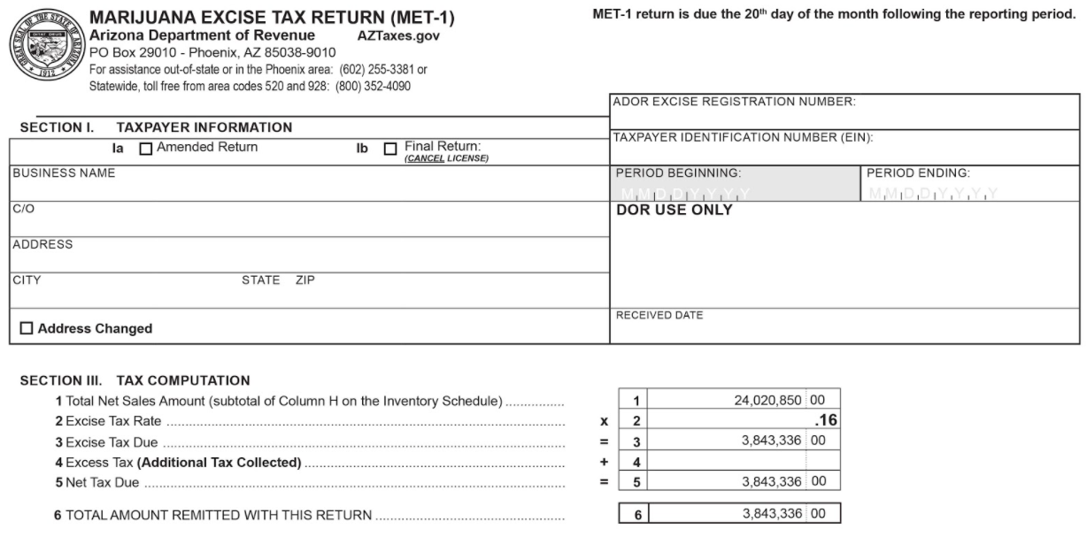 Marijuana MET Form Page 1